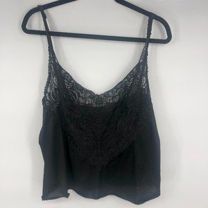 VintageVanity Fair Black Lace Tank Large / 14